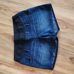 Maternity Shorts, Navy Blue Jean, Stretchy, Comfortable, Great Condition